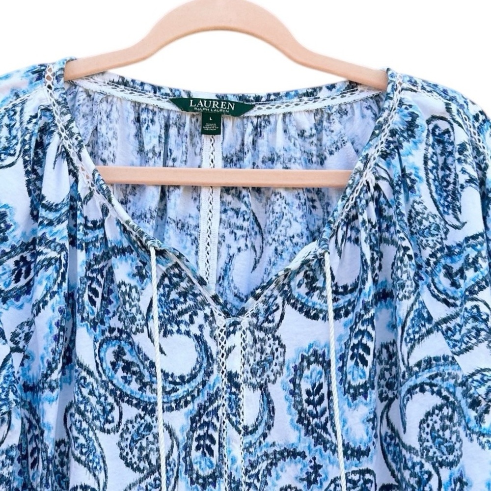 Lauren Ralph Lauren 100% Cotton Paisley Top - Picture 3 of 11